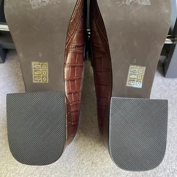 JEFFREY CAMPBELL Women Student Platform Croc Embossed Leather Loafers - NEW NWOB - Picture 10 of 10